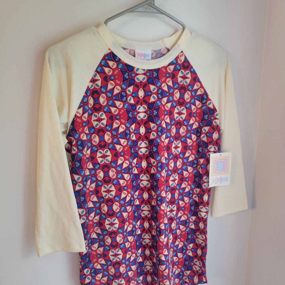 NWT LuLaRoe Randy XS Extra Small Baseball Tee Long Sleeve